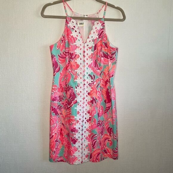 Lilly Pulitzer Womens size 2 Pearl‎ Shift dress  Poolside Blue Love Birds Whimsy - Picture 1 of 10